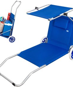 Sedia carrello da spiaggia TROLLEY in poliestere e telaio in alluminio