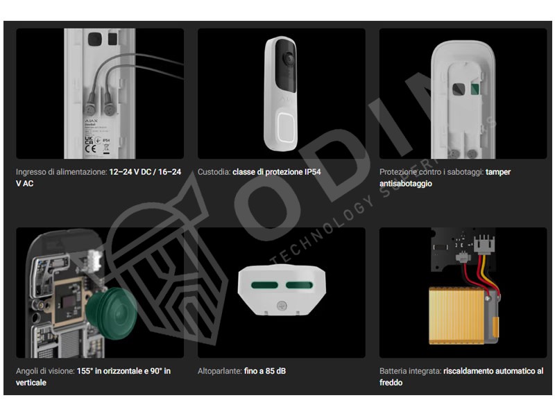 AJAX 66393 Doorbell videocitofono con IA integrata, sensore PIR e controllo tramite App colore grey - Image 3