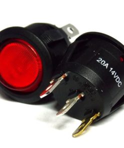 INTERR.TONDO LUMINOSO ROSSO BASCULANTE 12V – Confezione da 5 PZ