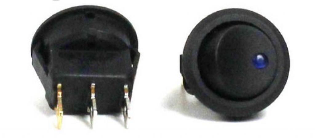 INTERRUTTORE TONDO LED BLU BASCULANTE 12V – Confezione da 5 PZ