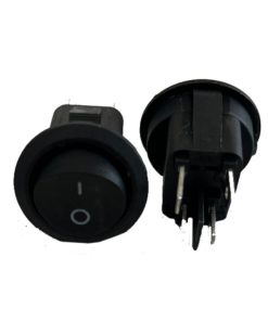 INTERRUTTORE TONDO NERO BIPOLARE 4 FASTON BASCULANTE 12V – Confezione da 5 PZ