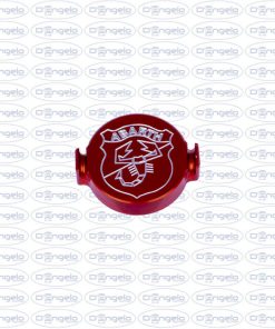 Tappo spinterogeno rosso anodizzato con fregio abarth per fiat 500 f-l-r e 126 d’epoca